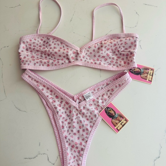 Strawberry Milk Mob Pink and White Bikini - Picture 2 of 3